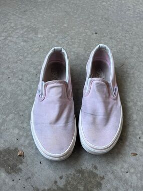 Vans Slip-On Sneakers in Pale Pink Canvas